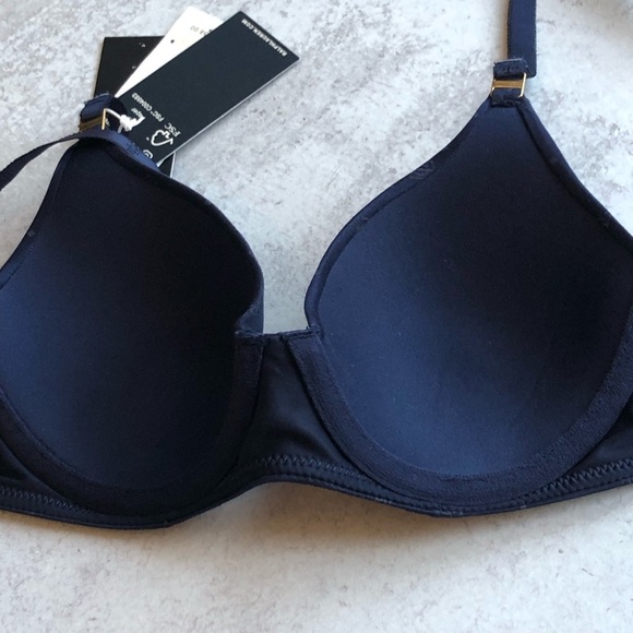 Ralph Lauren Comfort Underwire Full Coverage T-shirt Bra Blue - Picture 5 of 12